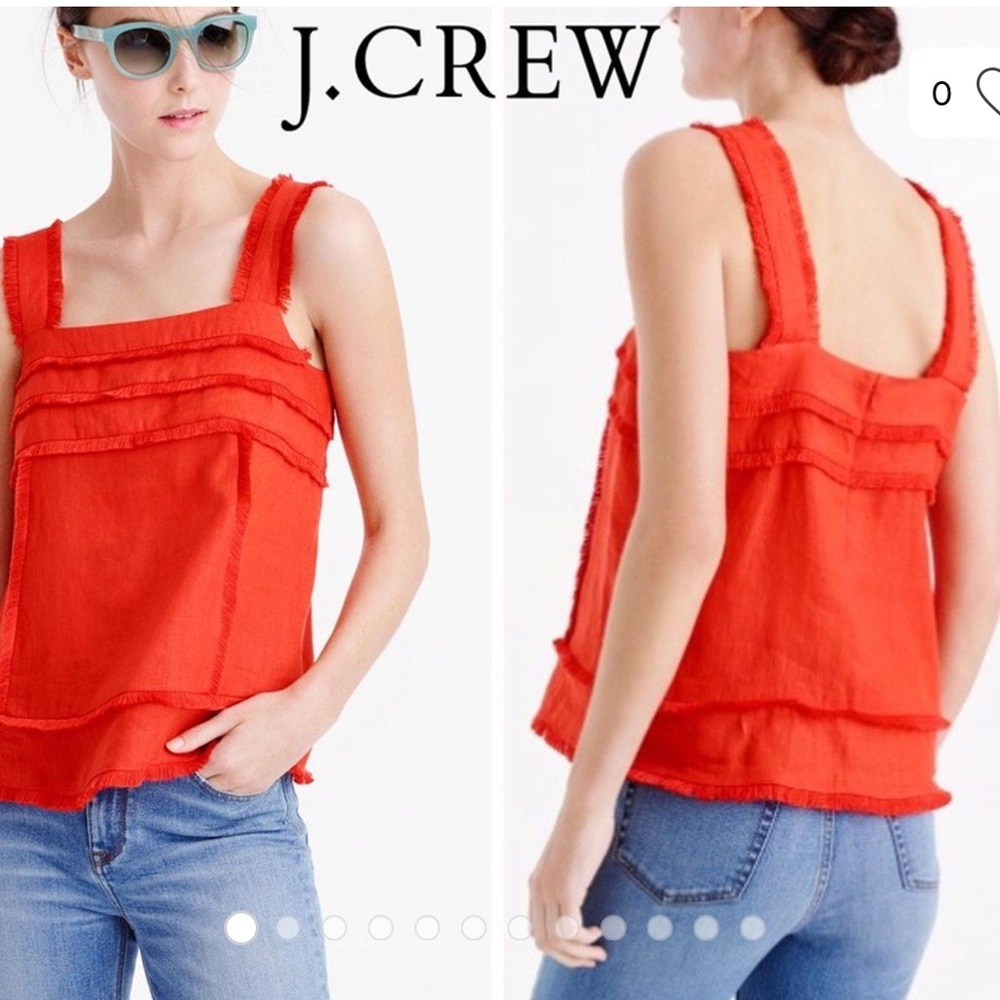 J Crew Red Sleeveless Top Sz 4